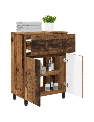Mobiletto da bagno Legno antico 60 x 35 x 80 cm