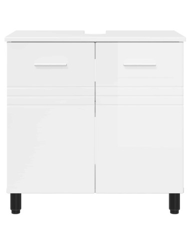 Mobiletto da bagno Bianco Lucido 60 x 35 x 60 cm