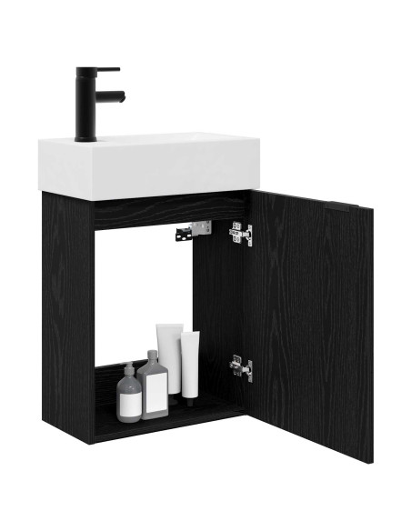 Mobile bagno con rubinetto Rovere Nero 45,5 x 22,5 x 84 cm