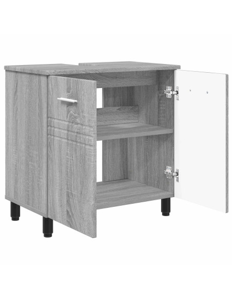 Mobiletto da bagno Sonoma grigio 60 x 35 x 60 cm