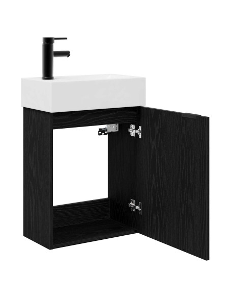 Mobile bagno con rubinetto Rovere Nero 45,5 x 22,5 x 84 cm