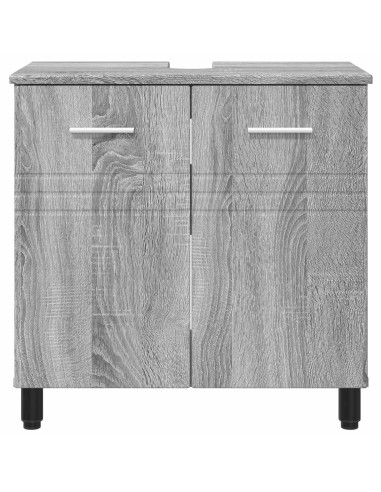 Mobiletto da bagno Sonoma grigio 60 x 35 x 60 cm