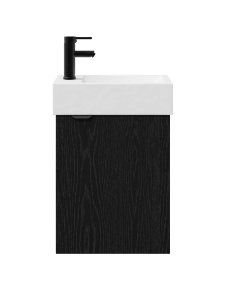Mobile bagno con rubinetto Rovere Nero 45,5 x 22,5 x 84 cm