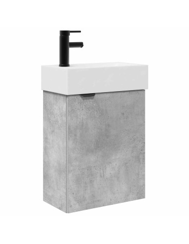 Mobile bagno con rubinetto Grigio Cemento 45,5 x 22,5 x 84 cm