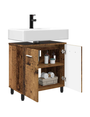 Mobiletto da bagno Legno antico 60 x 35 x 60 cm
