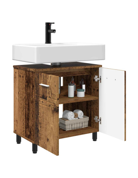 Mobiletto da bagno Legno antico 60 x 35 x 60 cm