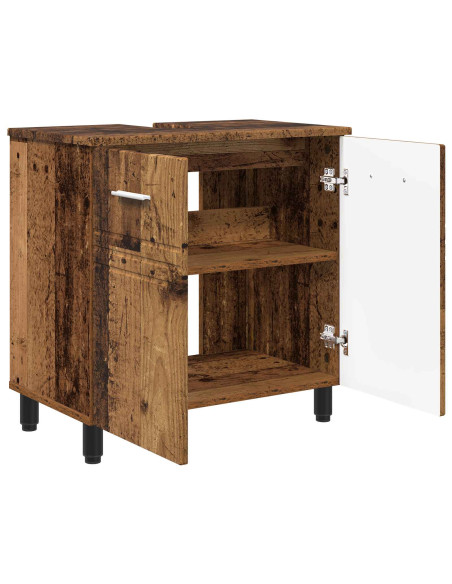 Mobiletto da bagno Legno antico 60 x 35 x 60 cm