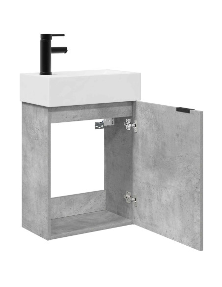 Mobile bagno con rubinetto Grigio Cemento 45,5 x 22,5 x 84 cm