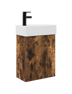 Mobile bagno con rubinetto Rovere Fumo 45,5 x 22,5 x 84 cm 2