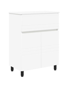 Mobiletto da bagno Bianco 60 x 35 x 80 cm Legno ingegnerizzato 2