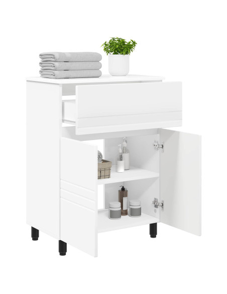 Mobiletto da bagno Bianco 60 x 35 x 80 cm Legno ingegnerizzato