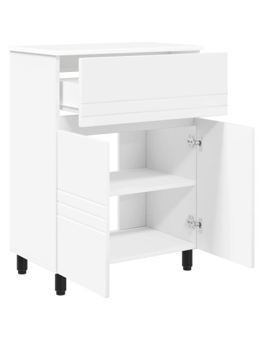 Mobiletto da bagno Bianco 60 x 35 x 80 cm Legno ingegnerizzato