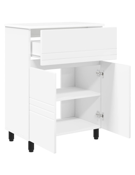 Mobiletto da bagno Bianco 60 x 35 x 80 cm Legno ingegnerizzato