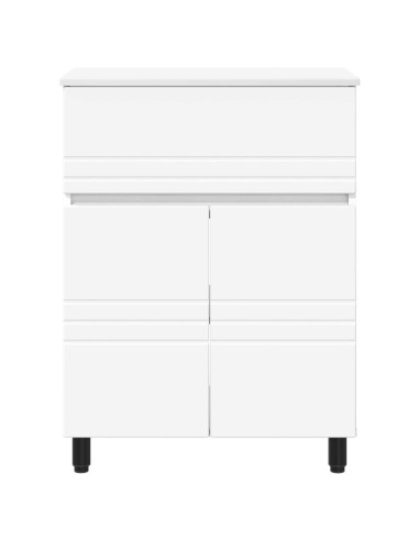 Mobiletto da bagno Bianco 60 x 35 x 80 cm Legno ingegnerizzato