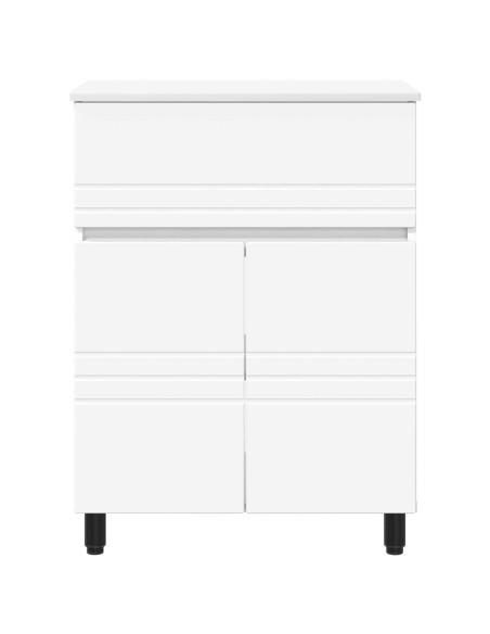 Mobiletto da bagno Bianco 60 x 35 x 80 cm Legno ingegnerizzato