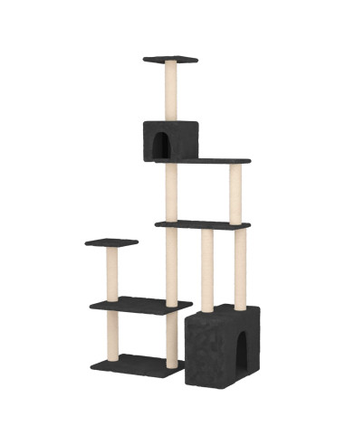 Albero per gatti con pali per graffiare in sisal Grigio Scuro