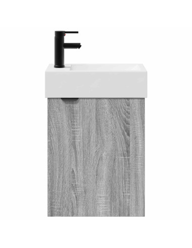 Mobile bagno con rubinetto Sonoma grigio 45,5 x 22,5 x 84 cm