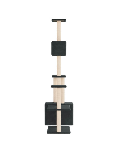 Albero per gatti con pali per graffiare in sisal Grigio Scuro
