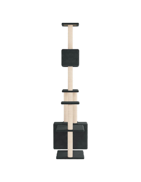 Albero per gatti con pali per graffiare in sisal Grigio Scuro