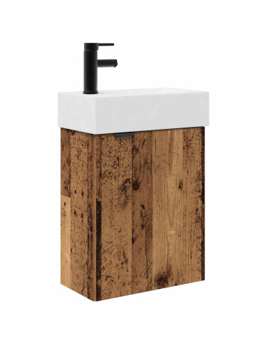 Mobile bagno con rubinetto Legno antico 45,5 x 22,5 x 84 cm