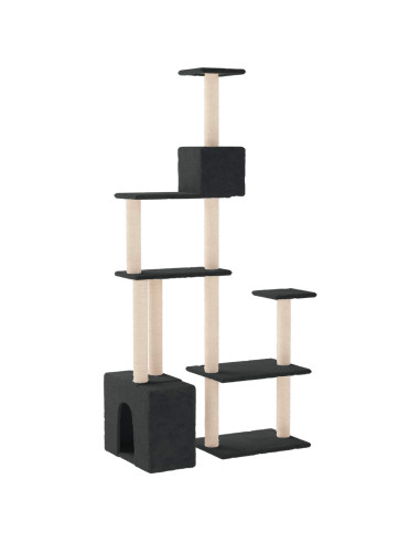 Albero per gatti con pali per graffiare in sisal Grigio Scuro
