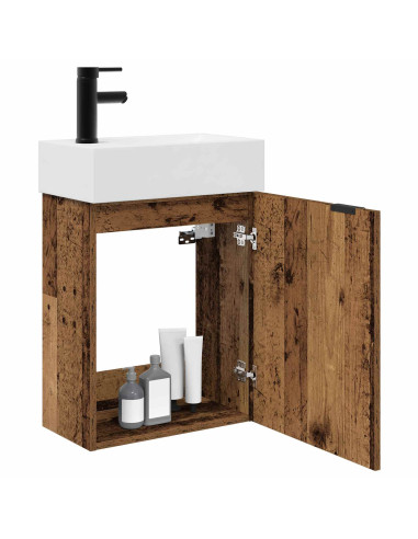 Mobile bagno con rubinetto Legno antico 45,5 x 22,5 x 84 cm
