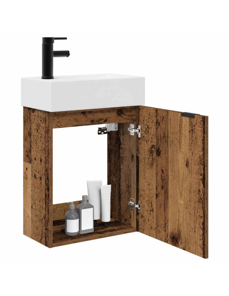 Mobile bagno con rubinetto Legno antico 45,5 x 22,5 x 84 cm