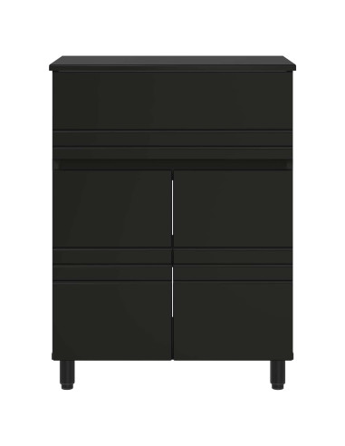 Mobiletto da bagno Nero 60 x 35 x 80 cm Legno ingegnerizzato