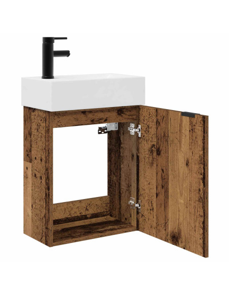 Mobile bagno con rubinetto Legno antico 45,5 x 22,5 x 84 cm