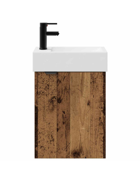 Mobile bagno con rubinetto Legno antico 45,5 x 22,5 x 84 cm