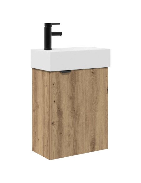 Mobile bagno con rubinetto Rovere Artigianale