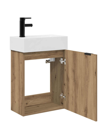 Mobile bagno con rubinetto Rovere Artigianale