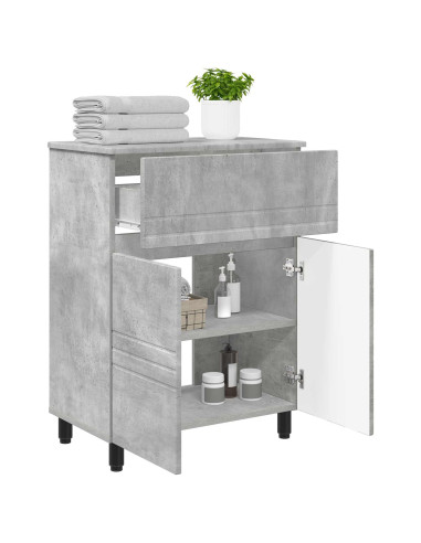Mobiletto da bagno Grigio Cemento 60 x 35 x 80 cm