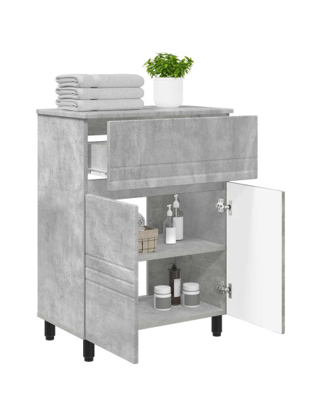 Mobiletto da bagno Grigio Cemento 60 x 35 x 80 cm