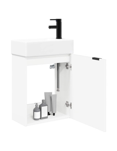 Mobile bagno con rubinetto Bianco 45,5 x 22,5 x 84 cm