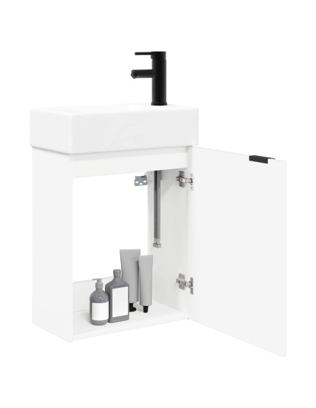 Mobile bagno con rubinetto Bianco 45,5 x 22,5 x 84 cm