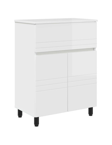 Mobiletto da bagno Bianco Lucido 60 x 35 x 80 cm