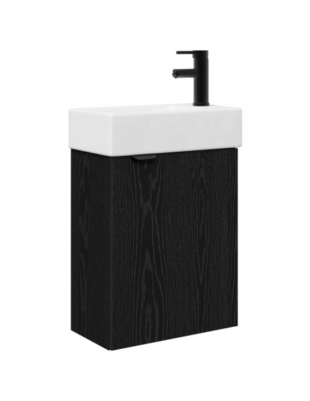Mobile bagno con rubinetto Rovere Nero 45,5 x 22,5 x 84 cm