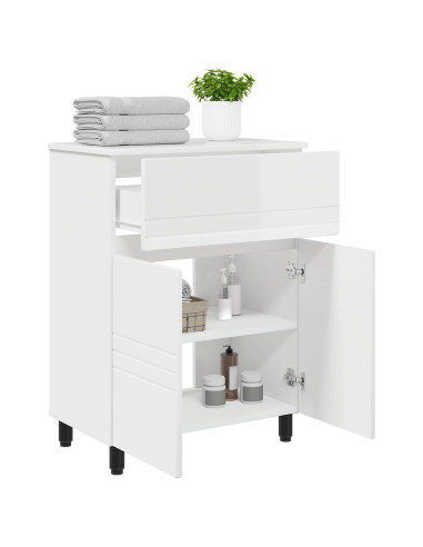 Mobiletto da bagno Bianco Lucido 60 x 35 x 80 cm
