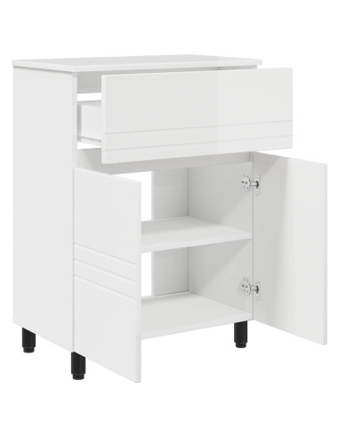 Mobiletto da bagno Bianco Lucido 60 x 35 x 80 cm