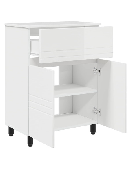 Mobiletto da bagno Bianco Lucido 60 x 35 x 80 cm