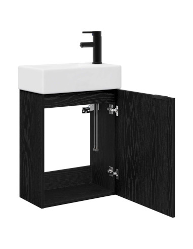 Mobile bagno con rubinetto Rovere Nero 45,5 x 22,5 x 84 cm