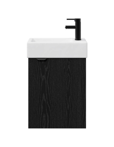 Mobile bagno con rubinetto Rovere Nero 45,5 x 22,5 x 84 cm