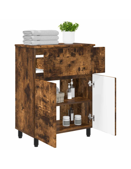 Mobiletto da bagno Rovere Fumo 60 x 35 x 80 cm