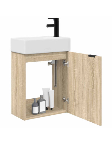 Mobile bagno con rubinetto Rovere Sonoma 45,5 x 22,5 x 84 cm