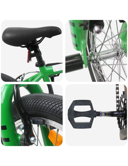 BMX 16 Pollici per 5-8 anni Verde