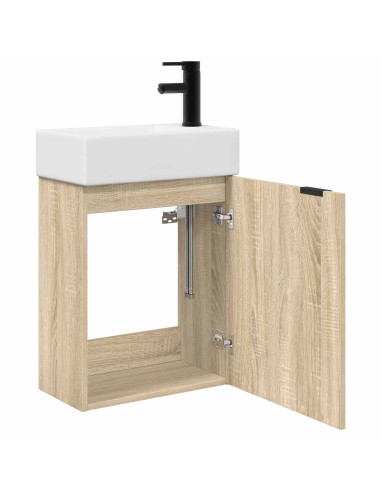Mobile bagno con rubinetto Rovere Sonoma 45,5 x 22,5 x 84 cm
