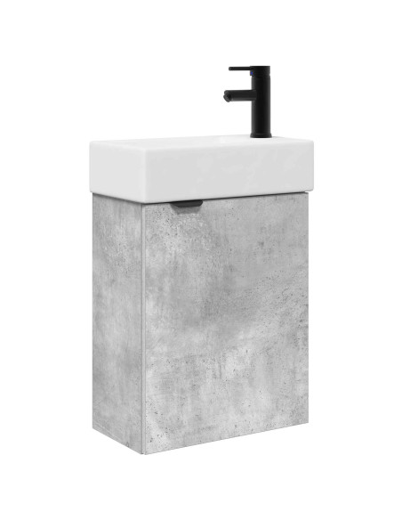 Mobile bagno con rubinetto Grigio Cemento 45,5 x 22,5 x 84 cm