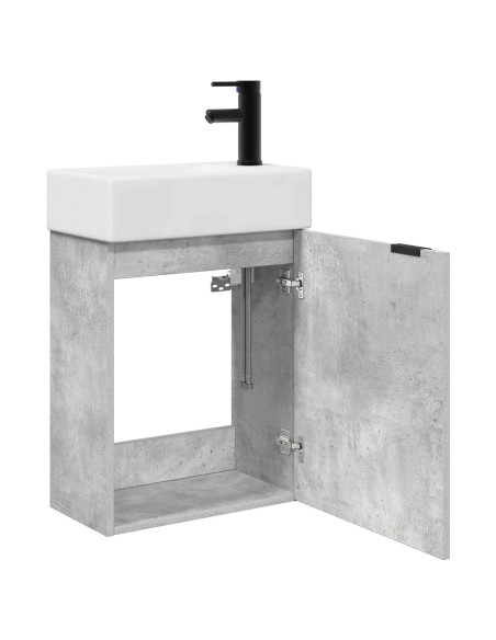 Mobile bagno con rubinetto Grigio Cemento 45,5 x 22,5 x 84 cm