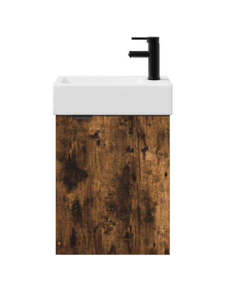 Mobile bagno con rubinetto Rovere Fumo 45,5 x 22,5 x 84 cm